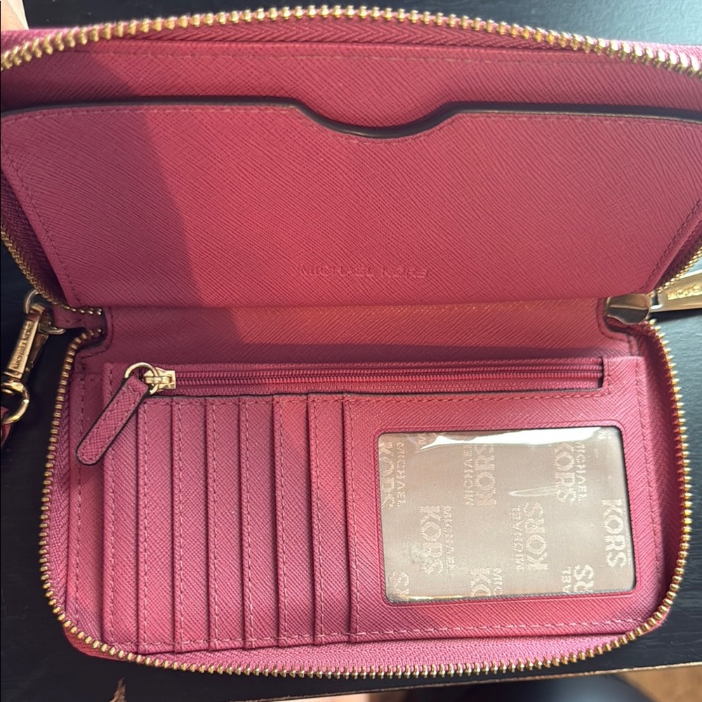 Michael Kors Pink Leather Wristlet Clutch - Picture 5 of 8